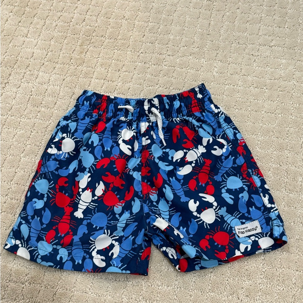 Flap Happy UPF 50+ Wesley Swim Trunks for Boys - Lobster Party